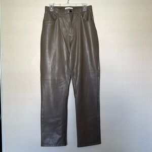 Abercrombie & Fitch 90s Straight Ultra High Rise Pants in Vegan Leather